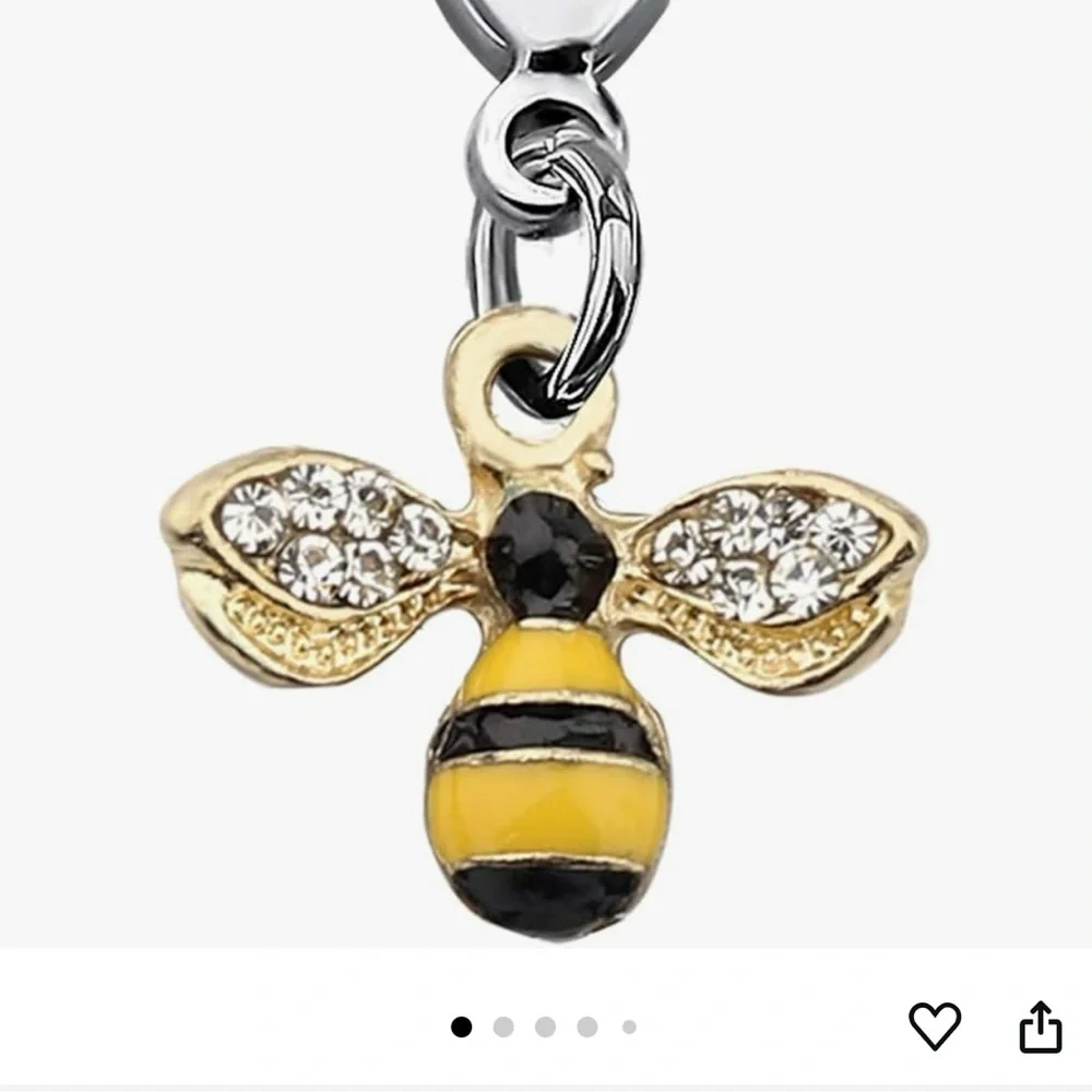 Honeybee Zipper Pull Cute Crystal Yellow Bee Pendant Clip on Char…